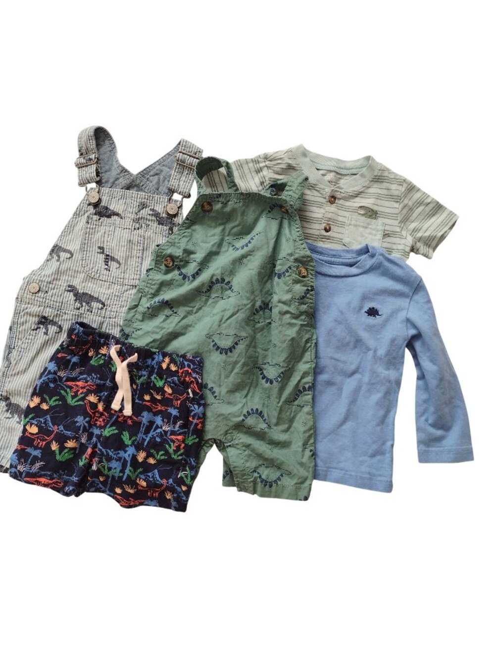 Lot of Boys Dinosaur Theme Clothes 18 M Baby Gap Carters Cotton Shortalls Tops